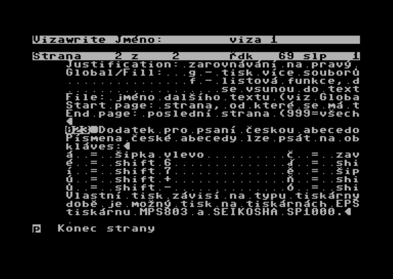 Vizawrite - klávesnice